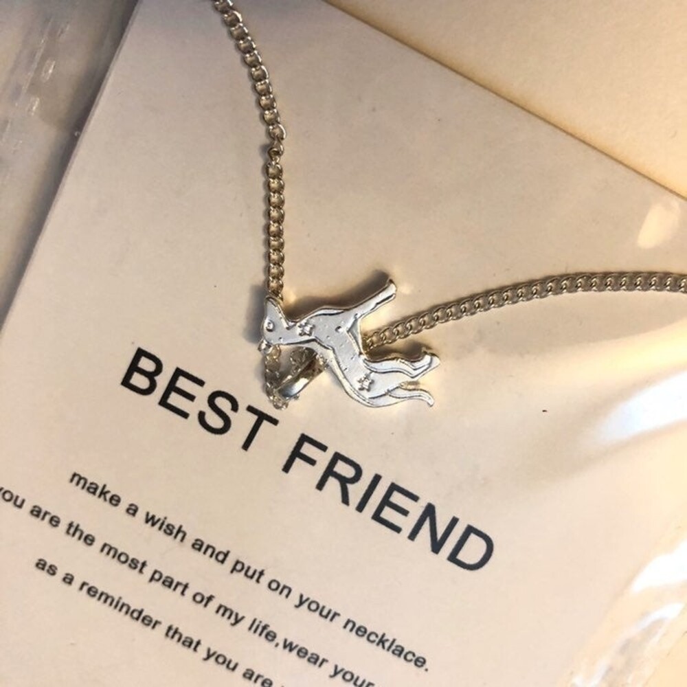 Dog Best Friend Silver Necklace Brand New Minimalist Dainty Chic Cute